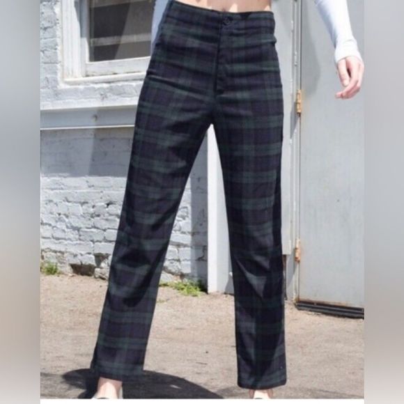 Brandy Melville plaid pants with a kick flare, size M. - Picture 2 of 8